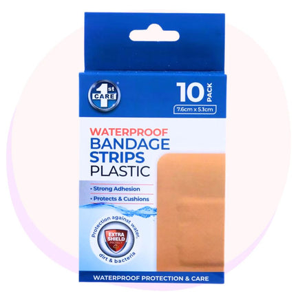 Bandage Dressing Strips Waterproof 7.5cm x 5cm 10 Pack