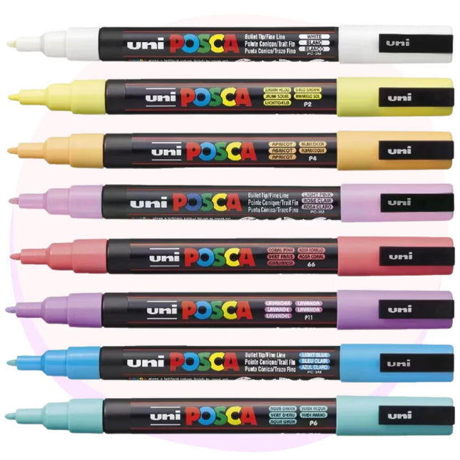 Posca Paint Pens PC 3M Pastel Colours 8 Pack
