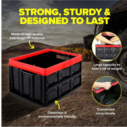 Storage Crate Collapsible Black 55 Litre