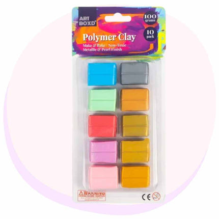 Polymer Clay 100g Pearl 10 Colour Pack