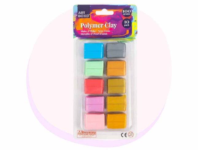 Polymer Clay 100g Pearl 10 Colour Pack