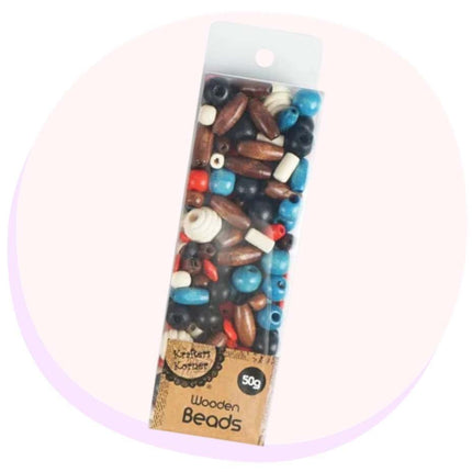 Wooden Beads Relax Colours 50g Pack