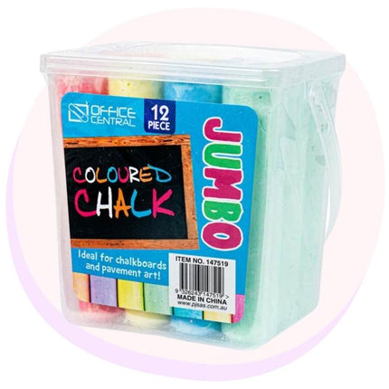 Chalk Jumbo In Plastic Tub 12 Pack