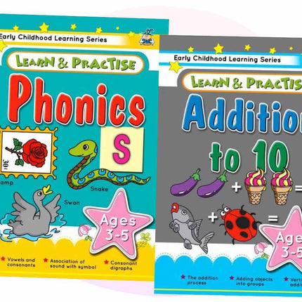 Early Childhood Learning Workbooks, Phonics & Addition 2 Pack