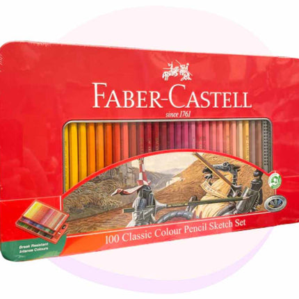 Faber Castell Classic 100 Colour Pencils Tin