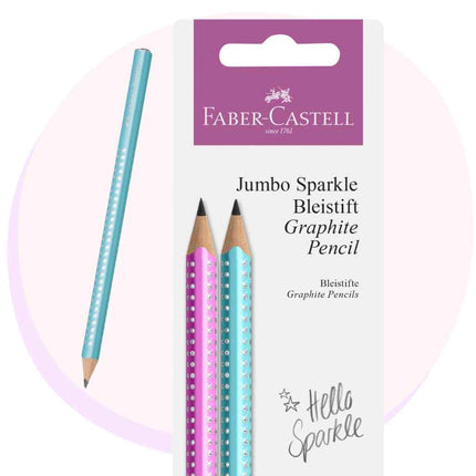Faber Castell Jumbo Sparkle Graphite Pencil Pk2