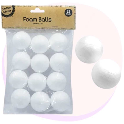 Foam 4cm Balls Craft 12 Pack
