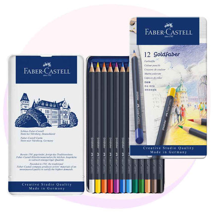 Faber Castell Goldfaber colour pencil, tin of 12