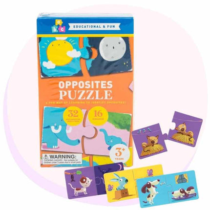 Opposites Duo Puzzle Kids Learning Toy 32 Pc