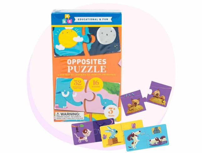 Opposites Duo Puzzle Kids Learning Toy 32 Pc