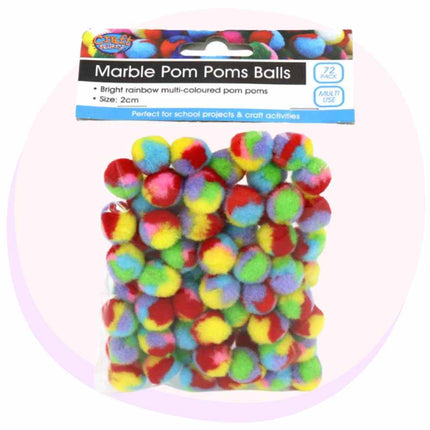 Pom Poms Marble Colours 72 Pack