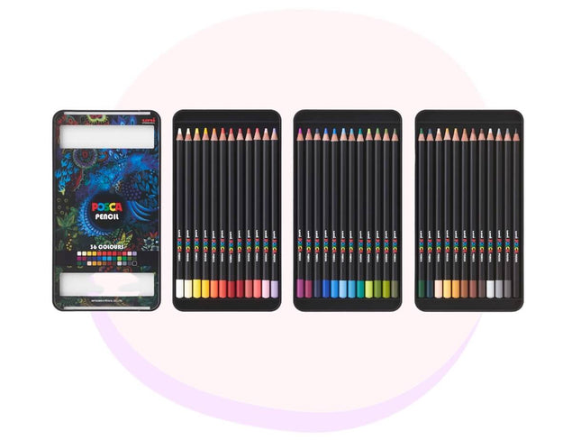 Posca Colour Pencil Set of 36 | Uniball Pencils | Premium Colouring Pencils