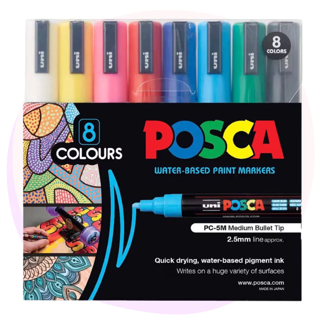 Posca Marker PC-5M, uni posca paint pens, posca medium markers, art supplies, back to school, school supplies, art and craft,