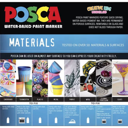 POSCA PC5M Paint Marking Pen - BLACK & WHITE - 4 Pack