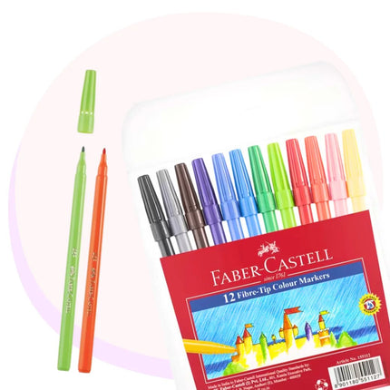 Faber Castell Fibre Tip Colouring Pens 12 Pack