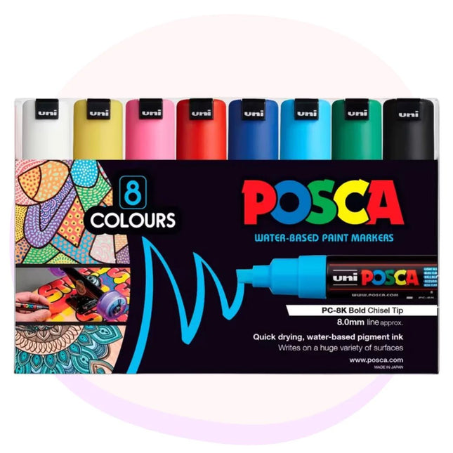 Μαρκαδόροι ζωγραφικής Posca Bold PC 8K Paint Markers Assorted 8 Pack