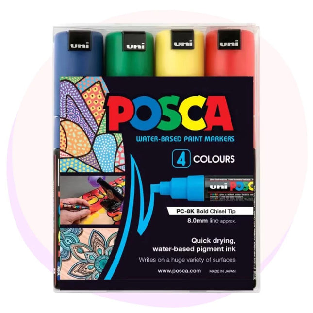 Posca Paint Pens Bold PC 8K Paint Markers Assorted 4 Pack