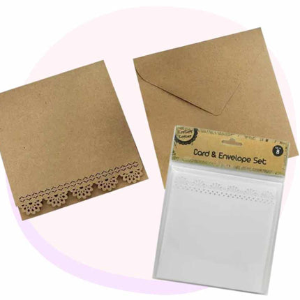 Cardmaking Pattern Edge Cards & Envelopes DIY Set 15x15cm