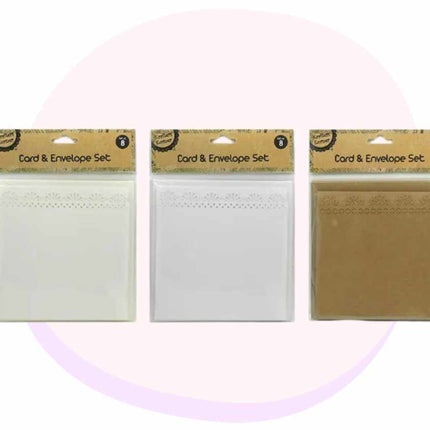 Cardmaking Pattern Edge Cards & Envelopes DIY Set 15x15cm