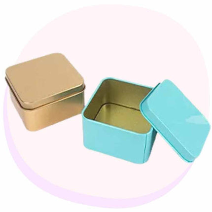 Square Metal Tin Craft Box 8.5cm