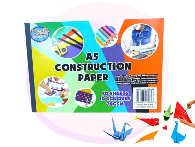 Coloured Paper Pad Origami Construction Coloured Paper A5