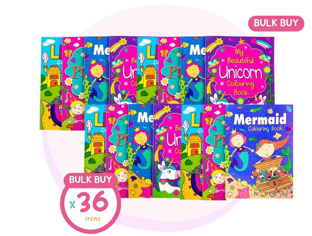 Unicorns Mermaids Princess Book Colouring A4 Creative Kids 