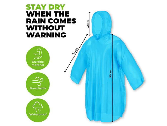 Adult Waterproof Hooded Poncho 2 Pack  | Waterproof Poncho | Wholesale Price | Back to School Supplies