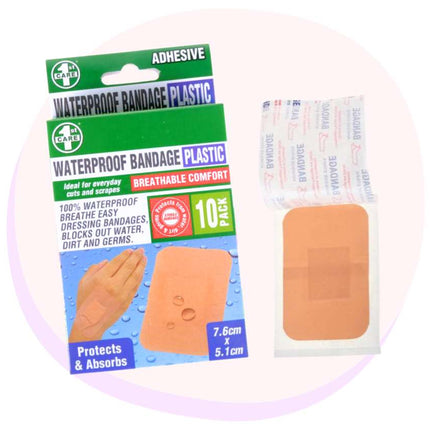 Bandage Dressing Strips Waterproof 7.5cm x 5cm 10 Pack