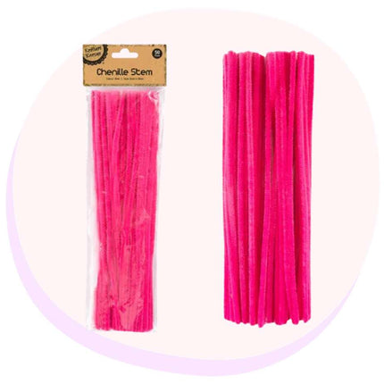 Chenille Stem Pipe Cleaners 30cm Colours 50 Pack