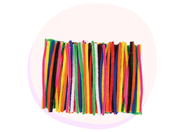Chenille Pipe Cleaners 65 Fluffy Chenille Sticks Assorted Colours
