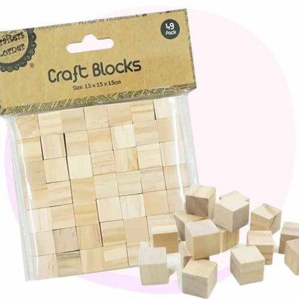 Craft Wooden Blocks DIY 49 Pack