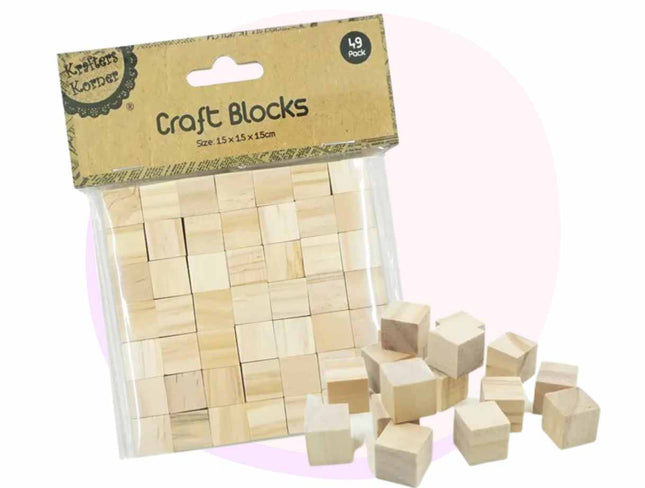 Craft Wooden Blocks DIY 49 Pack