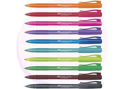 Faber Castell Coloured CX Ballpoint Pens 10 Pk