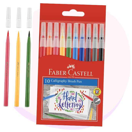 Faber Castell Calligraphy Brush Markers Assorted 10 Pack