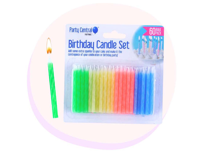Birthday Candle Set 60 Pack