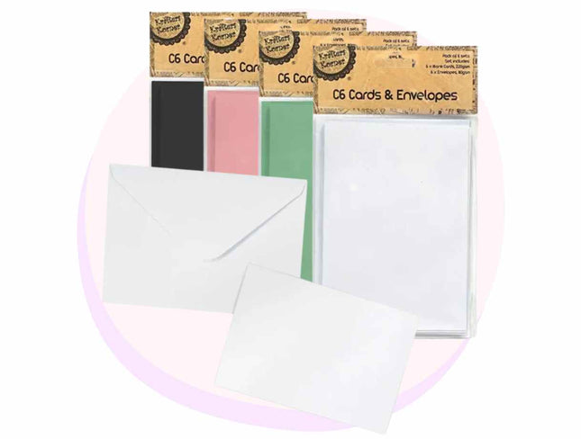 Cardmaking Coloured Cards & Envelopes DIY Set 11x16cm