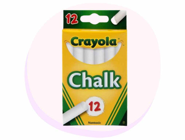 Crayola Chalk 12 Pack - White Colours
