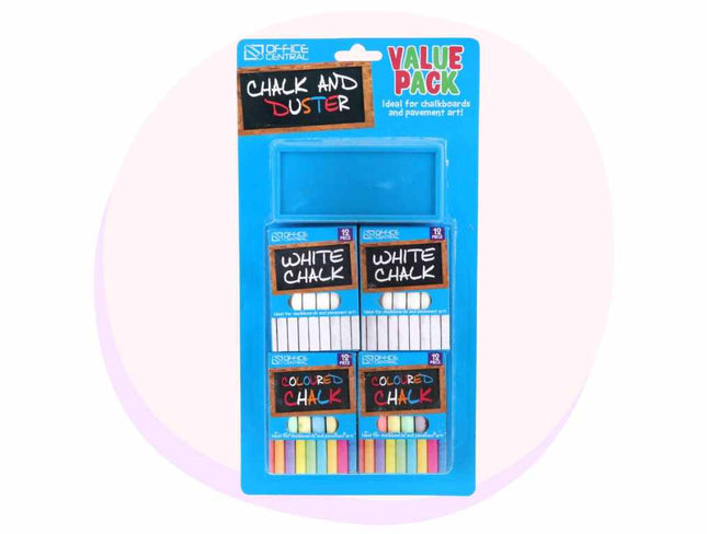 Chalk Set 5 Pack with Duster