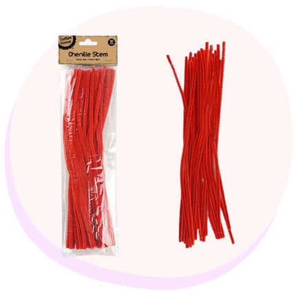 Chenille Stem Pipe Cleaners 30cm 50 Pack