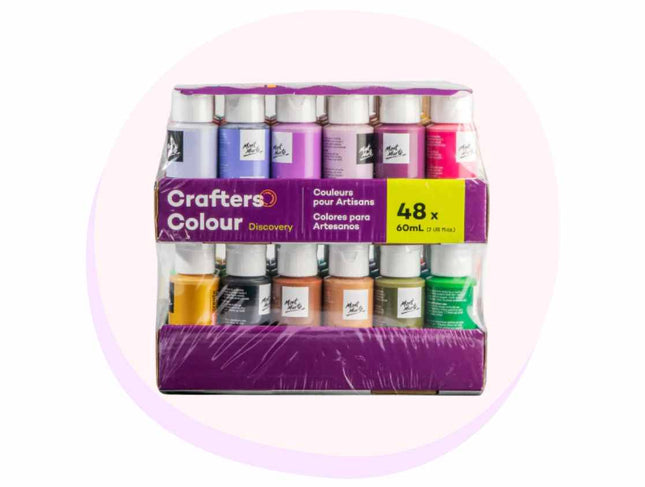 Acrylic Paint Crafters Colour Discovery Paint Set 48pc x 60ml