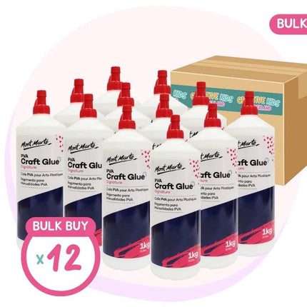 PVA Craft Glue Mont Marte 1kg | bottle craft glue wholesale | bulk carton