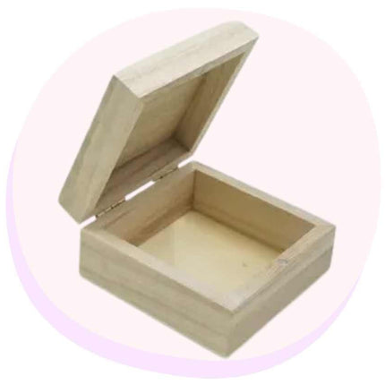 DIY Jewellery Box Wood Box 8x8x4cm