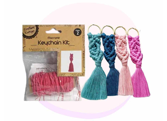 Macrame Kits for Adults Beginners - DIY Macrame Kit for Beginners 3 in 1  Macrame Starter Kit, Macrame Plant Hanger Kit, Macrame Keychain Kit,  Macrame Coaster - Adult Craft Kits Macrame Supplies 