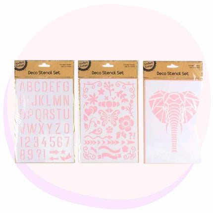 Deco Stencils 3 Pack for Colouring, Scrapbooking & Cardmaking