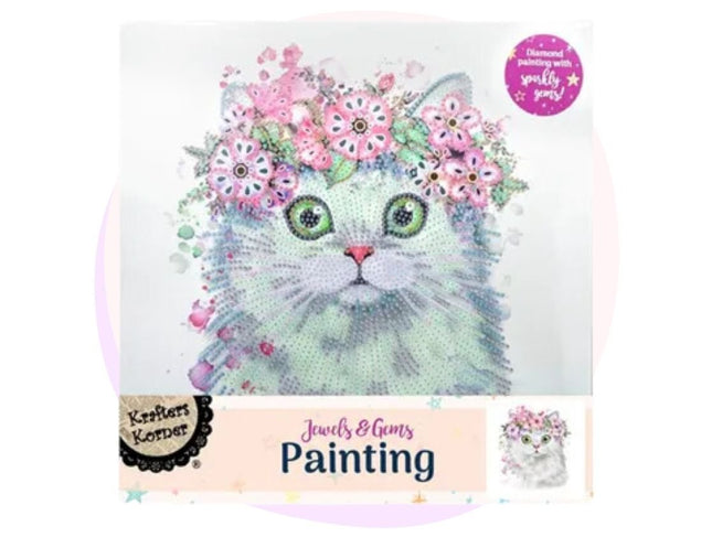 Diamond Painting Kit Kitten Canvas 30x30cm