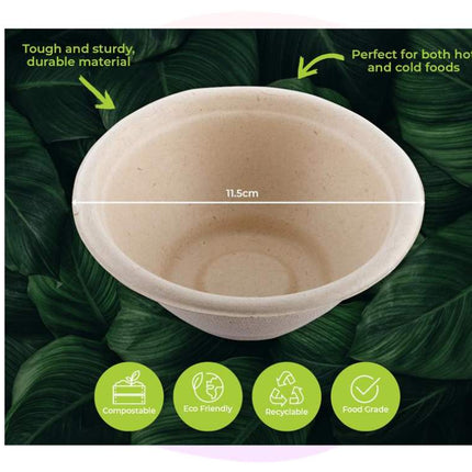 Eco- Friendly Wheat Straw Small Snack Bowls 220ml 20 Pack