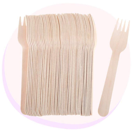 Disposable Wooden Fork 50 Pack