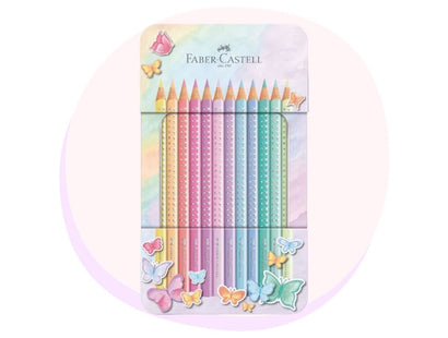 Faber Castell Colour Pencil Tin Sparkle 12 Pack