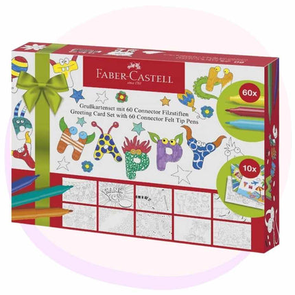 Σετ ευχετήριων καρτών Faber Castell με 60 στυλό σύνδεσης, Cardmaking