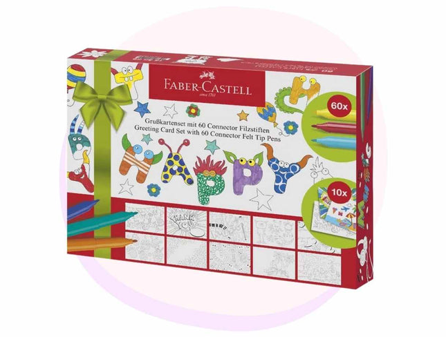 Σετ ευχετήριων καρτών Faber Castell με 60 στυλό σύνδεσης, Cardmaking